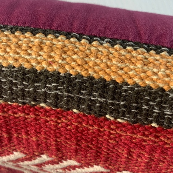 Southwestern style woven pillow pink, red, and yellow - Picture 3 of 5